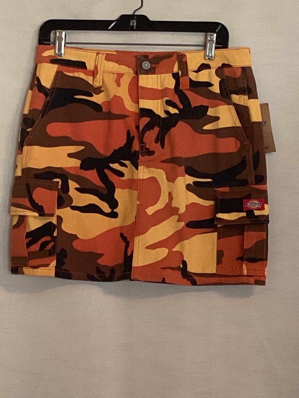 Dickies Camo Cargo Mini Skirt - Orange and Brown